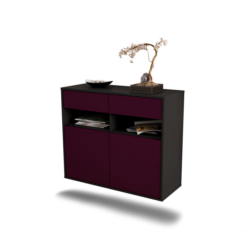 Anglers Park 92cm Sideboard, Anthracite/Purple