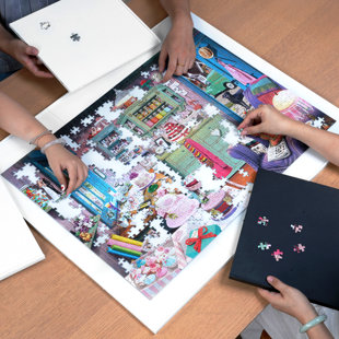 1000-Piece Puzzle Board with Tilting Stand, 6-Panel Portable DIY Table for Adults