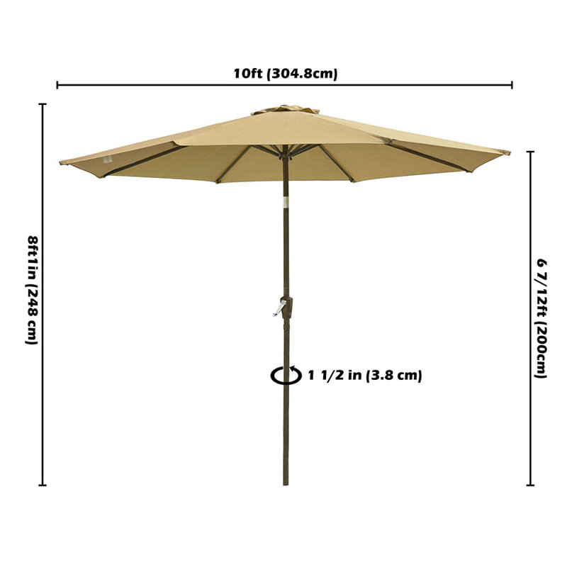 Parasol de marché 107 po Braelynne, Brun