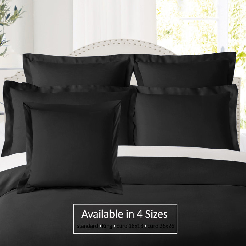 Pillow Sham, Black, 26" x 26"