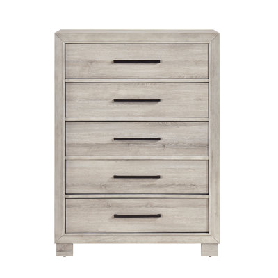 Mobilier de chambre à coucher contemporain à 5 tiroirs avec finition gris moderne