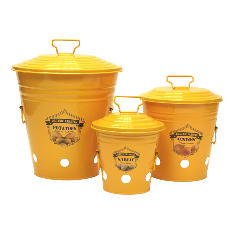 Set of 3 enamel kitchen containers