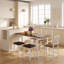 Ensemble de table de salle à manger de style campagnard 7 pièces pour 4 à 6 personnes, ensemble de table de cuisine extensible de 63 po avec 4 chaises et 2 tabourets en polyuréthane-453746772