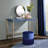 Navy Blue & Gold Finish Writing Desk W/Usb-851583374