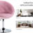 Chic Accent Seat - Pink, Round , Height Adjustable For Living Room Area Swivel Base