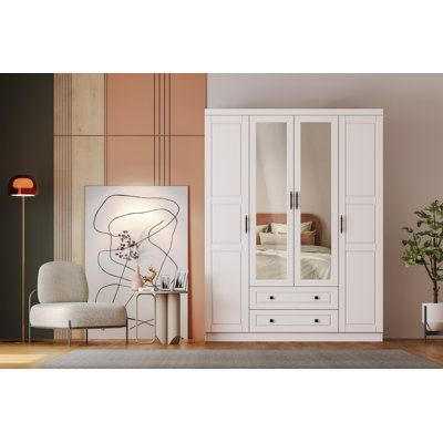 Berend 4 Door Manufactured Wood Wardrobe
