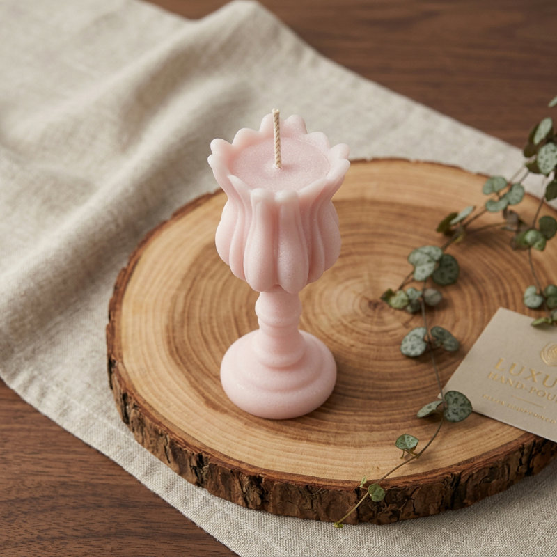 Bougie florale dimensionnelle 5 "lavande et sauge rose