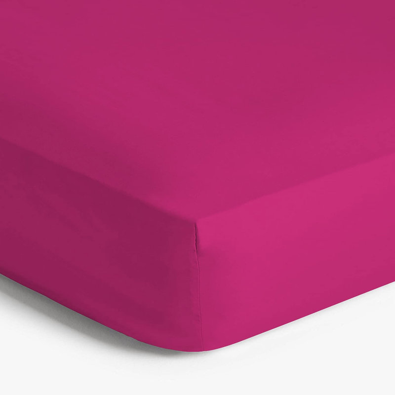 Angelka Microfiber Brushed Deep Fitted Bed Sheet, Pink, Single (3')