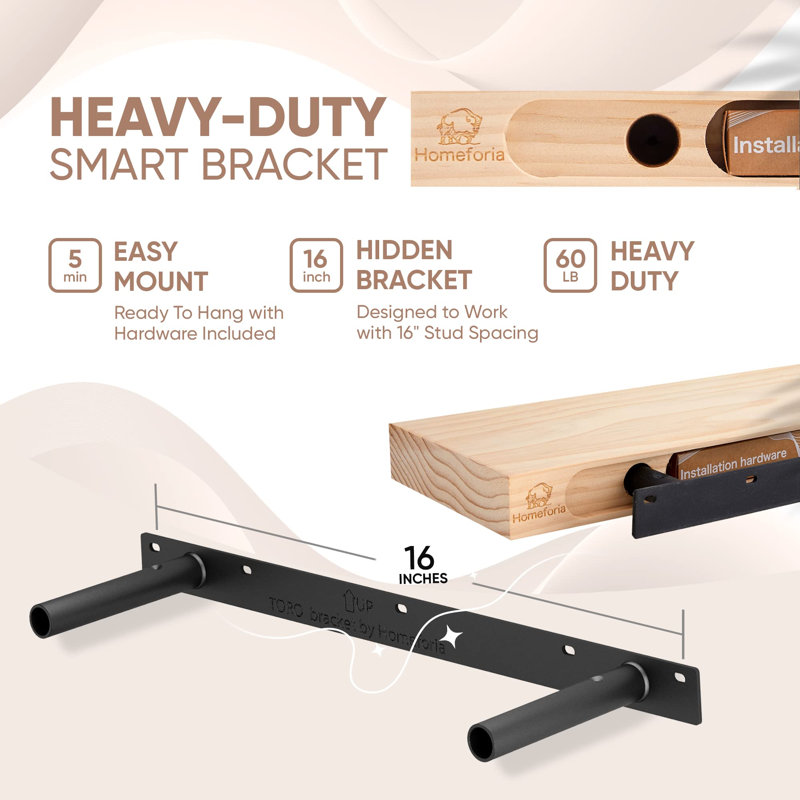Kaveah 2 Piece Solid Wood Floating Shelf, American Walnut