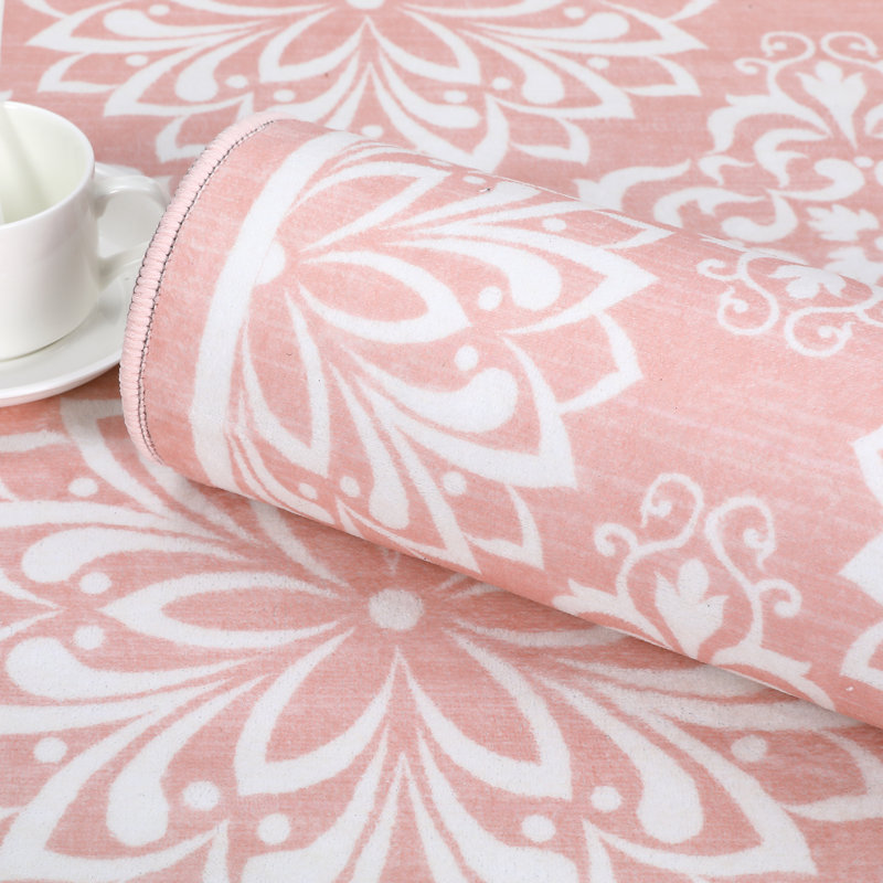Washable Area Rug Modern Low Pile Floral Carpet for Living Room Bedroom Dining Room Nursery Hallway Soft Mark Resistant Non Slip Rugs