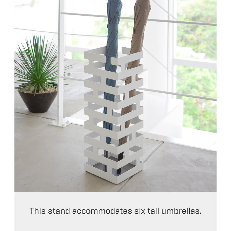 White Steel Brickwork Umbrella Stand for 8 Umbrellas