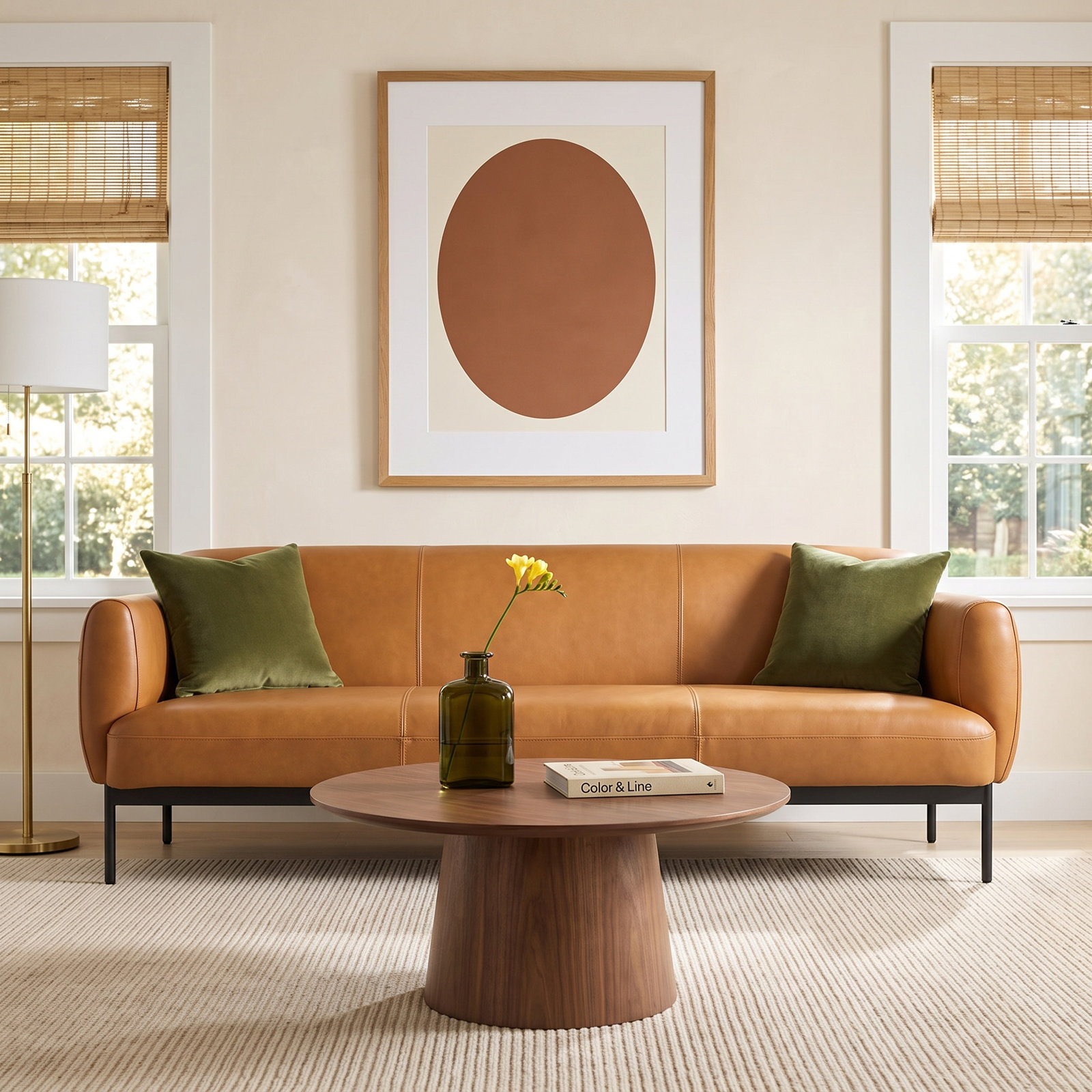 Puff Puff Genuine Leather Sofa, 31" H x 87" W x 35" D