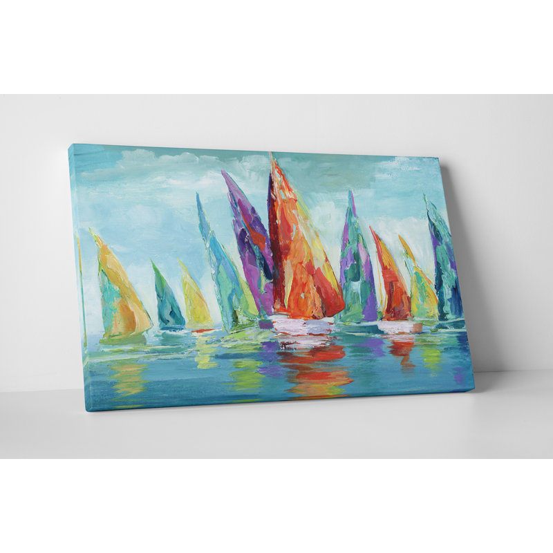" Fine Day Sailing I ", Wrapped Canvas, 30" H x 40" W x 1.5" D