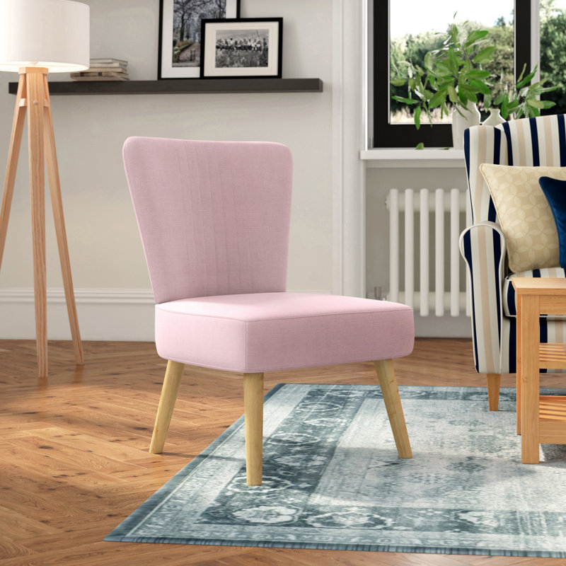 Manford Upholstered Slipper Chair, Pink