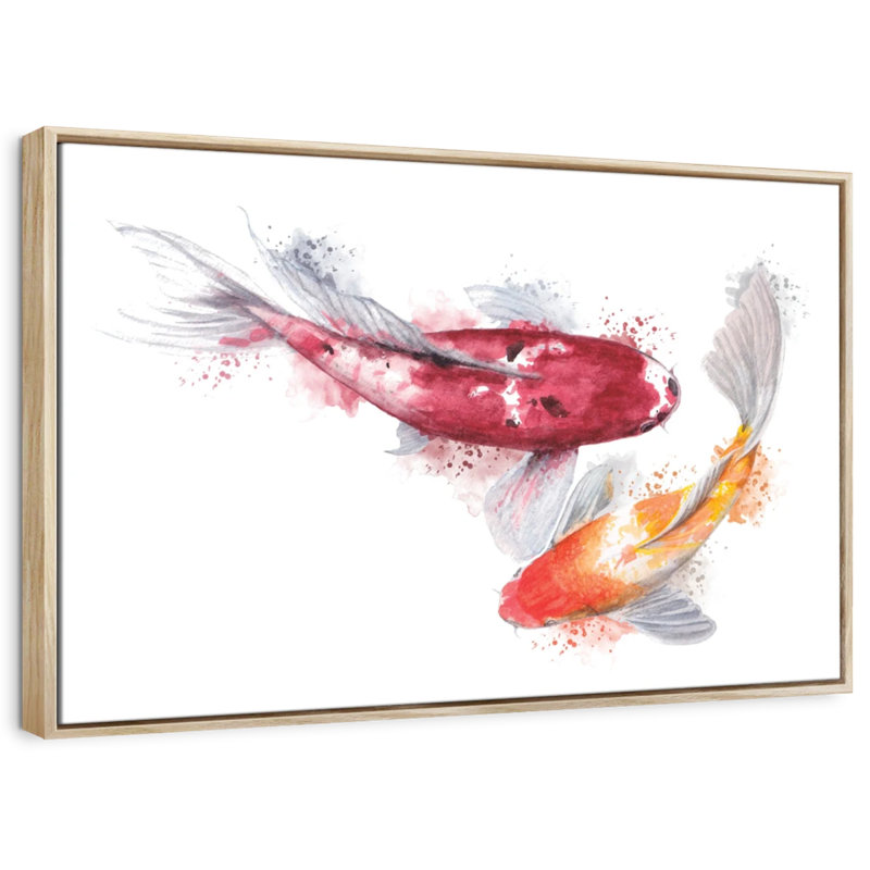 Brampt Koi Fish Pair Splatter, 27" H x 40" W