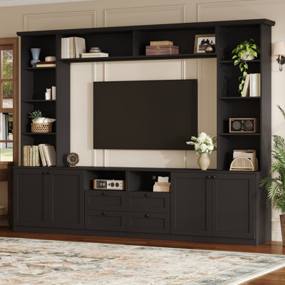 Meuble audio-vidéo pour téléviseur de 70 po ou moins, meuble télé avec pont réglable, rangement, console multimédia en bois, salon moderne