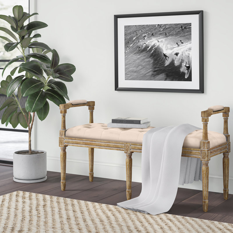 Banc rembourré Mcateer, Lin beige
