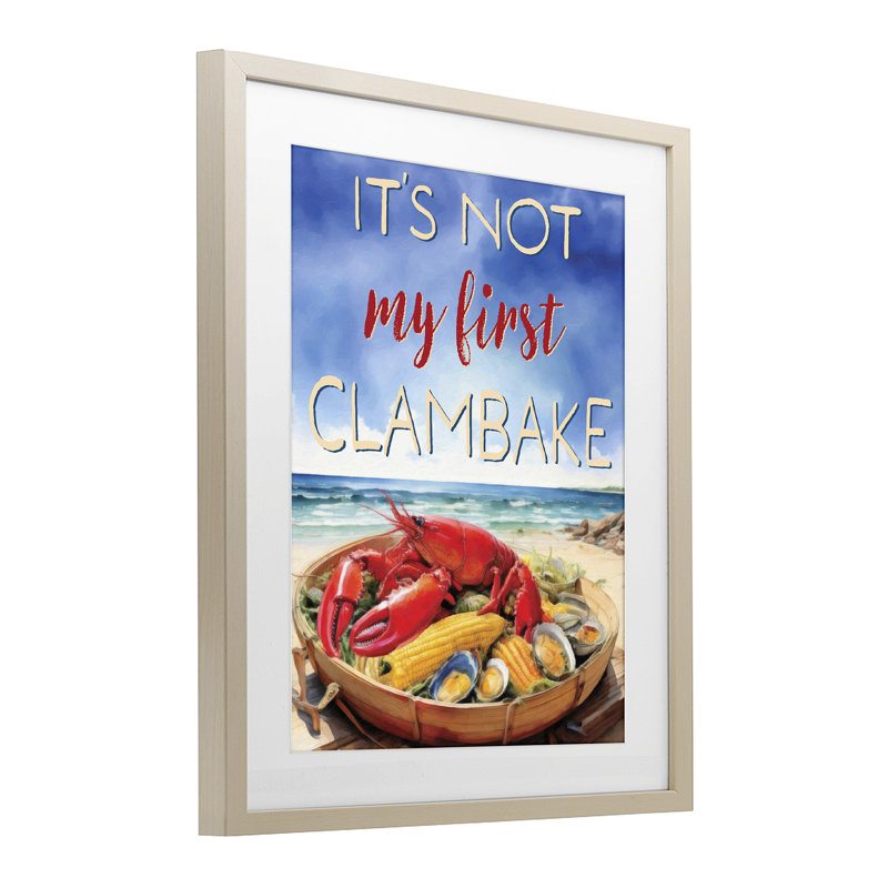 «Not My First Clambake», reproduction encadrée sous verre, conception de Grotto Studios, H 21 po x l 17 po