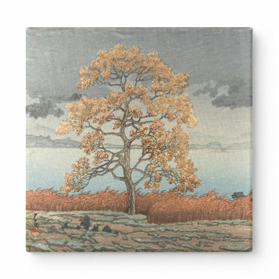 «Autumn Wind at Lake Suwa», art mural carré sur toile