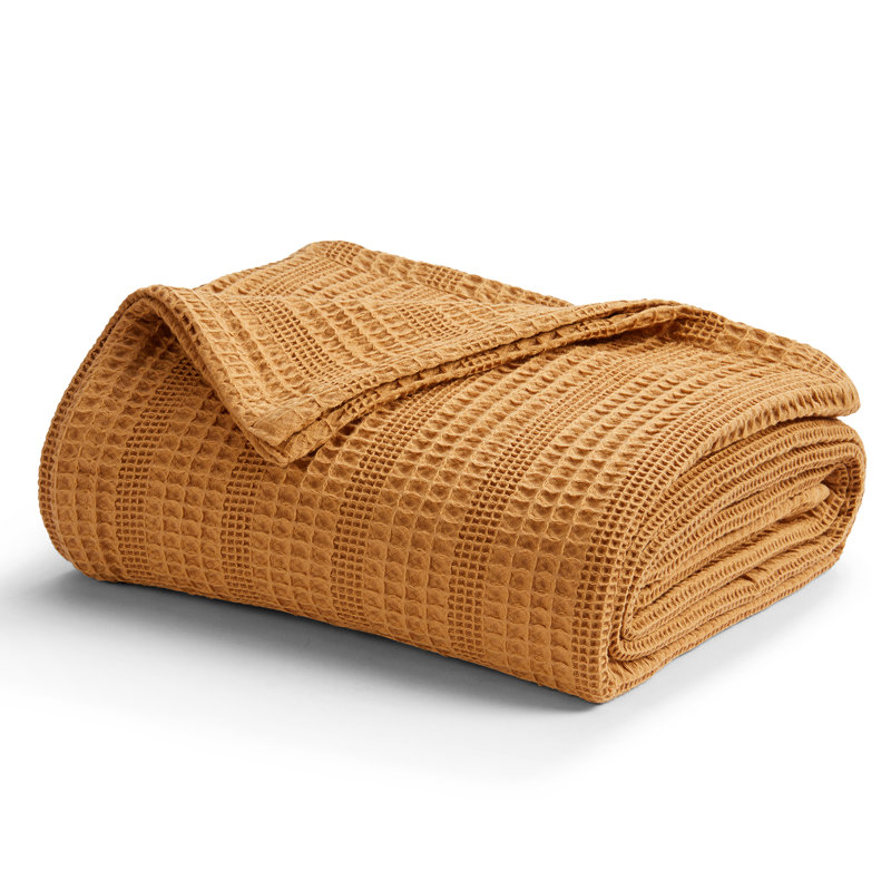 Jeté Amelia Waffle Weave, Grand lit, Or