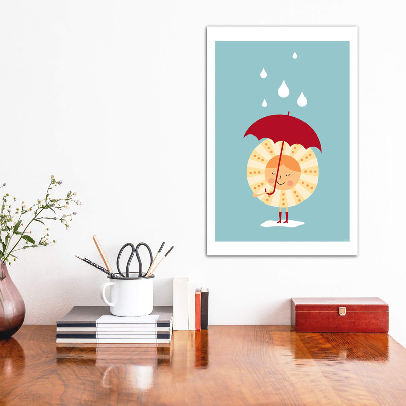 Soleil sous la pluie - impression, H 26 po x l 18 po x 1,5 po, Toile tendue, Pas de tapis