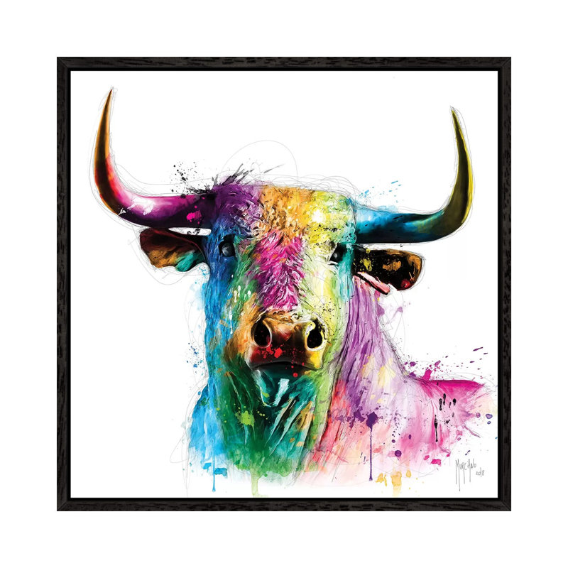 El Toro by Patrice Murciano - Floater Frame Gallery-Wrapped Canvas Giclée on Canvas, 45.72 cm H x 45.72 cm W, Black