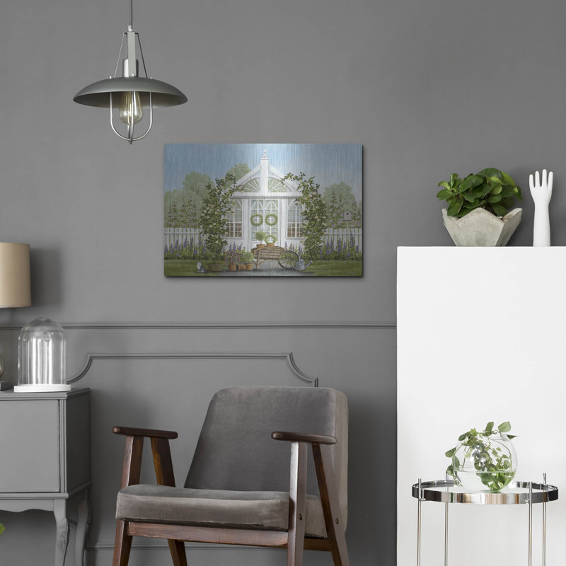  «Greenhouse In Spring» par Tanya Nyp, art mural en métal, 24 po x 16 po, H 16 po x l 24 po