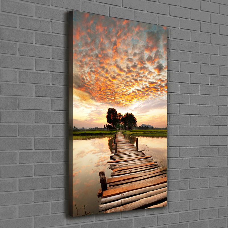 Hahira Wooden Bridge - Wrapped Canvas Print