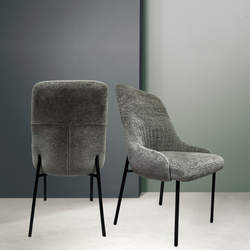 Chaise d'appoint Candeloro Boucle, Gris foncé