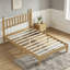 Lit plateforme en bois avec tête de lit en forme de gourde, style rétro et support en lattes de bois robuste pour un sommeil confortable-296889878-286831145