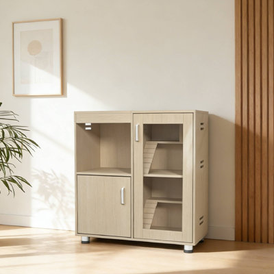 4-Tier Wooden Hamster Cage 31.50" L, Acrylic Windows Storage Cabinet For Chinchilla Rat Habitat