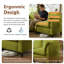 Canapé modulaire rembourré moderne en L en chenille pour salon, canapé 3 places avec repose-pieds vert-129226043