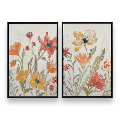 «Garden Melody in Bloom Duo», ensemble de 2 impressions sur toile