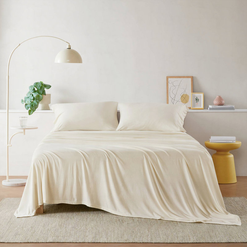 Ensemble de draps en tricot de coton toutes saisons, Gris, Grand couvre-lit / couvre-lit + 2 taies d'oreiller