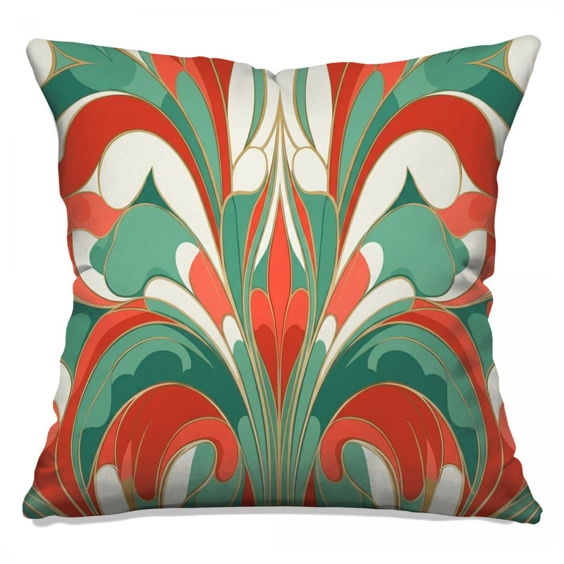 Coussins décoratifs Art Nouveau, 16 x 16 pouces
