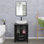 Meuble-lavabo simple 24 po avec comptoir en bois manufacturé et plateau en bois manufacturé, robinet et drain Rick