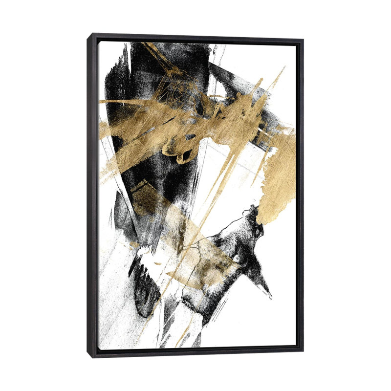 « Glam & Black I » par Jennifer Goldberger-impression, H 60 po x l 40po x P 1,5 po, Toile avec cadre noir patiné