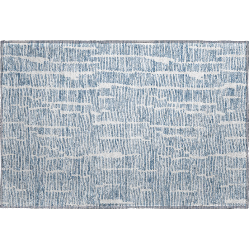 Premium Machine Washable Prisco Blue Rug, Rectangle 1'8" x 2'6"