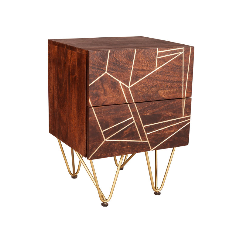 Rosenkranz Side Table with Storage, Dark Walnut