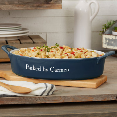 Personalization Mall Oval Stoneware Baker Bakeware
