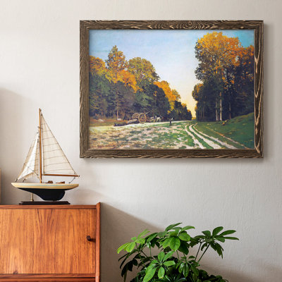 La route de Chailly à Fontainebleau par Monet - Toile tendue avec châssis rustique
