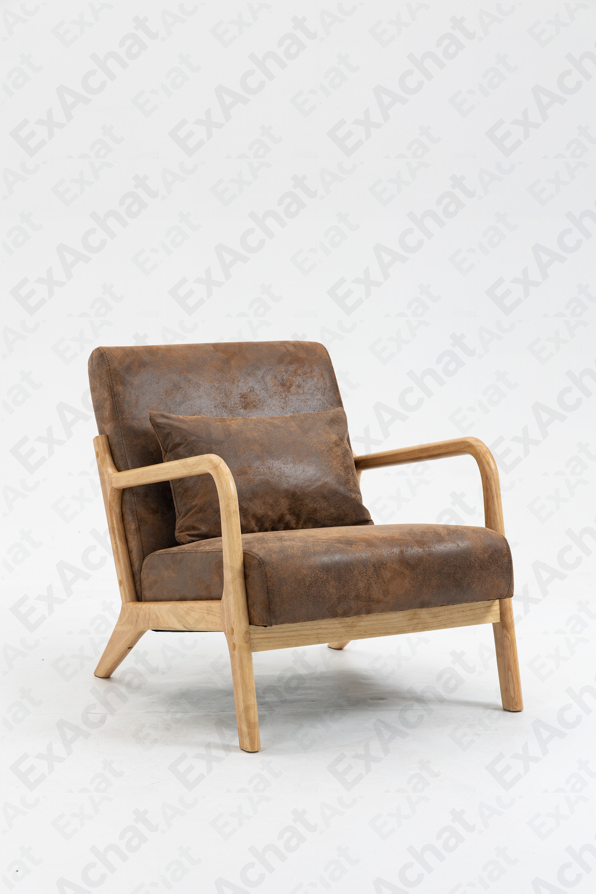 Ebern Designs Mid Century Modern Accent Chair with Wood Frame ...