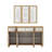 White & Wood Farmhouse Sideboard Buffet With 2 Doors & Drawers, Carved Cutout Storage Cabinet