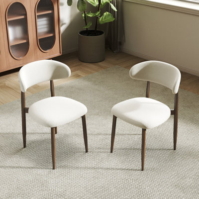 Modern Linen Dining Chair Set (2/4/6 Pieces), Solid Wood Frame Upholstered Seat Kitchen Chair, Minimalist High-End Dining Room Furniture, Comfortable