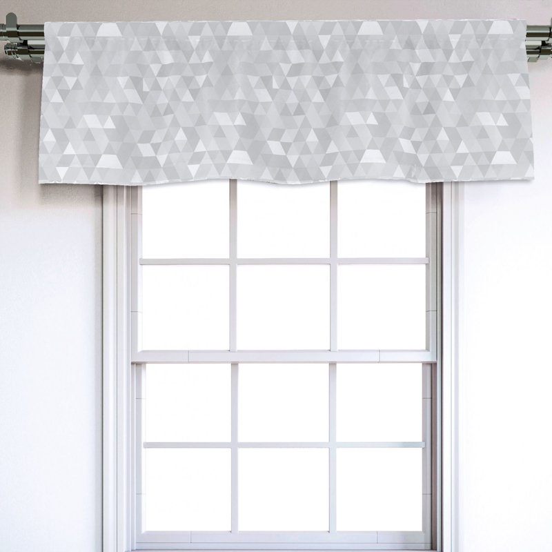Sateen Geometric Ruffled Window Valance