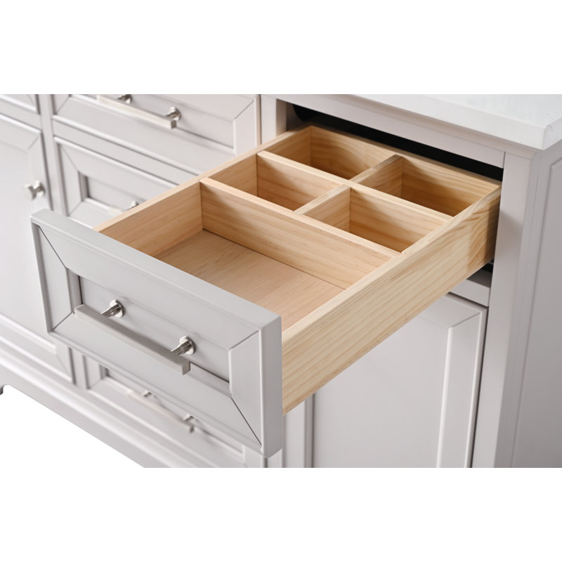 Thompson 48" W Single Vanity, Taupe/Brushed Nickel