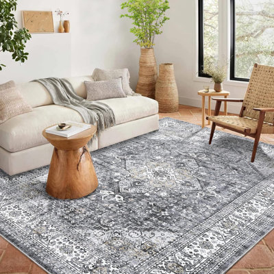 Tapis de couloir lavable et doux, antidérapant, antitache, tapis à poils courts pour la chambre à coucher, la cuisine, le salon, bleu