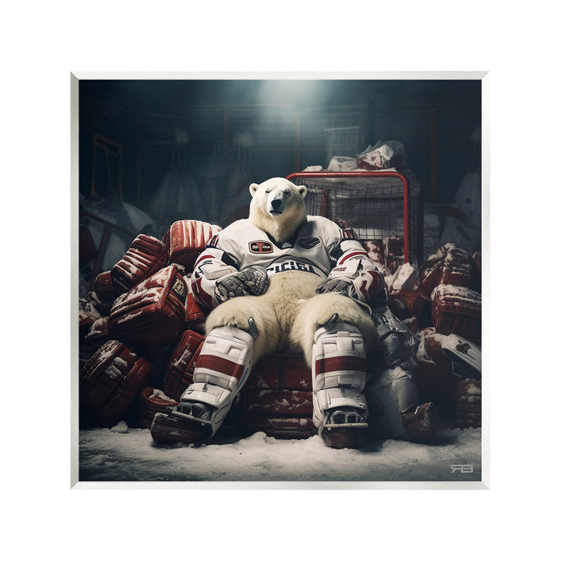 Art mural, hockey sur plaque, ours polaire par RB