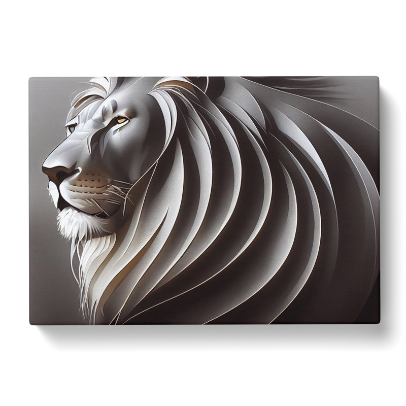 Lion Statue - Wrapped Canvas, 40cm H x 60cm W x 3cm D