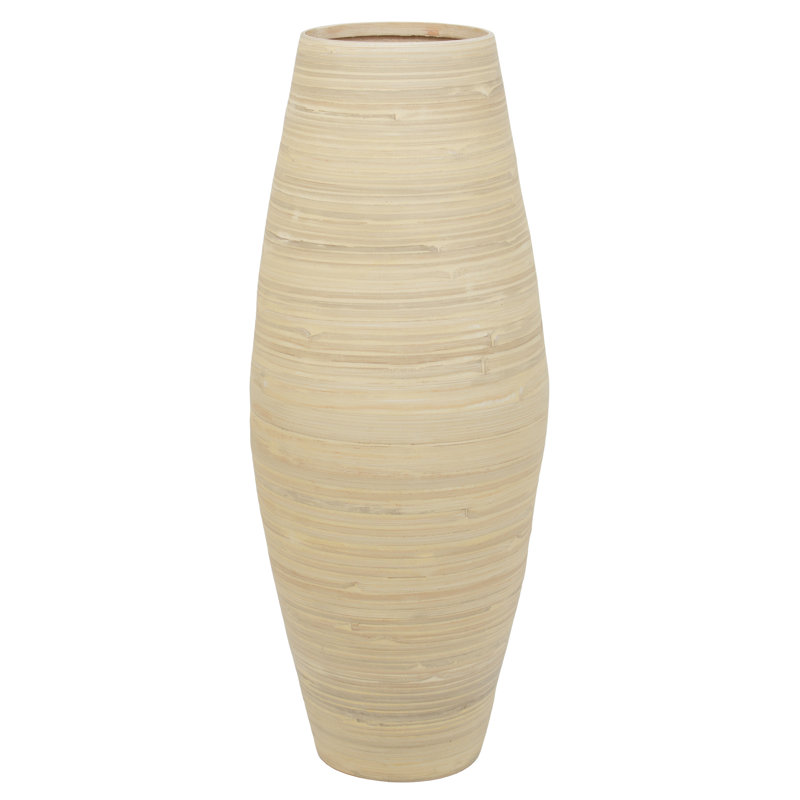 Teebar Handcrafted Tall Cylinder Bamboo Floor Vase – Elegant Decorative Accent for Home Offices, Hotel Lobbies, and Spa Spaces – Perfect Decor for Living Room Dining Room Entryway or Hallway